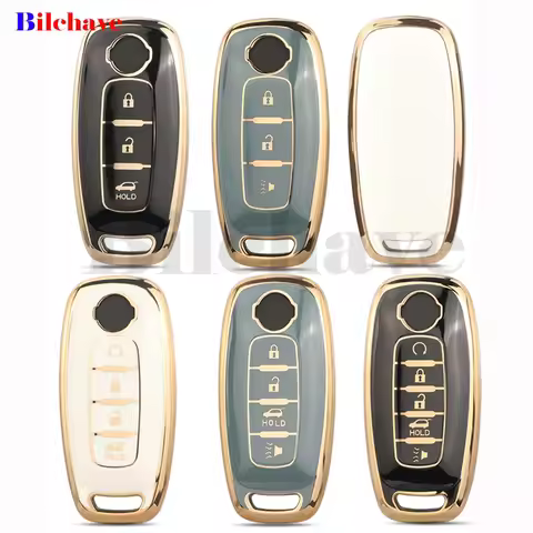jingyuqin 3/4/5 Buttons New TPU Car Key Case For Nissan Rouge Kicks Pathfinder j12 Ariya Altima Rogu