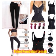 Complete PROMO Fat Burner Fat Burner Corset Zipper+Long SAUNA Pants