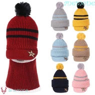 ANEMONE Children Winter Hats Woolen Girls Boys Kids Face Guard Headwear Fleece Lining Full Face Cove