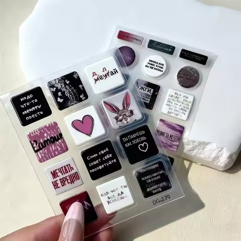 Russian Network Buzzword Cartoon 3D Relief Sticker - Resin Jelly Decal for Girl's Phone Case Scrapbo