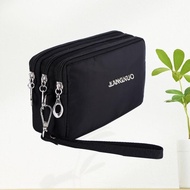 Mother Clutch Mobile Phone Bag Three Zipper Change Three-Layer Mobile Phone Bag Large Screen Mobile 