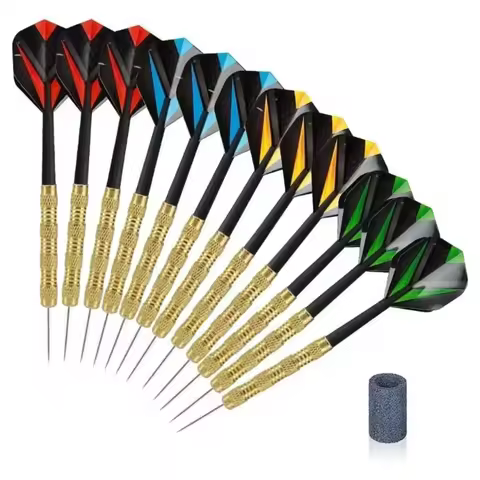 Profession Safe Darts Steel Tip Iron Barrels Plastic Shaft PET Flight Darts Set W0YB