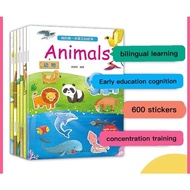 【SG in Stock】Kids quiet book Reusable Sticker Book (6Themes) English & Mandarin Learning Sticker Boo