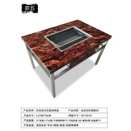 Self-Service Smoke-Free Barbecue Table Charcoal Commercial Stainless Steel Barbecue Grill Household Outdoor Barbecue Stall Roast Lamb Leg Table