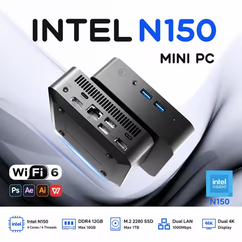2026 Portable Mini PC Windows 11 Intel N150 Desktop Computer 16/32GB RAM 1/2TB SSD WIFI6 BT5.2 micro
