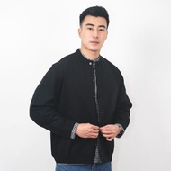 HARRISON KNITTED CARDIGAN (BLACK) | MEN'S DOUBLE LAYER CARDIGAN (BLACK) sweater men cardigan men men