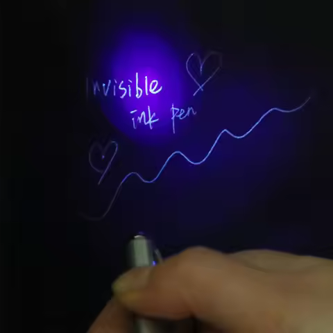 1PC Invisible Ink Pen Novelty Plastic Material Ballpoint Pens With Uv Light Magic Secret Ballpoint S
