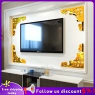 Se7ven+✨Top corner border Acrylic corner flower Golden mirror self-adhesive Ceiling wall sticker Decorative painting