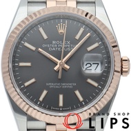 勞力士 Datejust 36 男士腕錶 Jubilee 錶帶，灰色錶殼，型號 126231，附原廠盒和保固卡，K18PG/SS 錶殼，拋光處理，成色極佳 [二手]