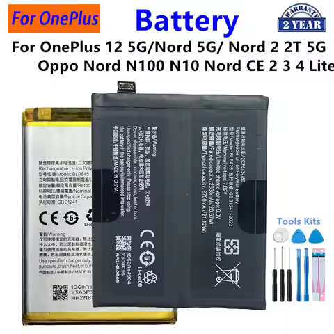 BLPA25 BLP785 BLP813 BLP815 BLP845 BLP861 BLP927 BLP989 BLPA69 Battery For OnePlus 12 Oppo Nord 2T N