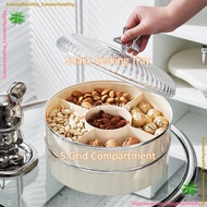 Serving Tray with Lid Party Snack Balang Kaca Kuih Raya Dried Fruits Nuts Candies Crackers Round Plastic Food Storage
