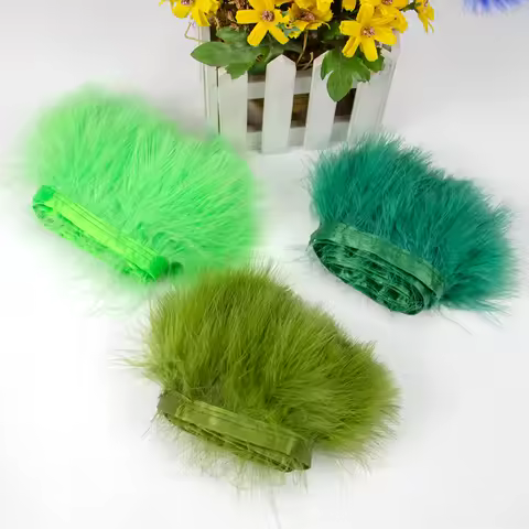 5M 10M Turkey Feather Trim Natural Marabou Feathers Decoration Ribbon Lace for Party Costume Sewing 