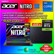 #AN201 USED ACER NITRO AN515-58 Gaming Laptop intel i7-12650H 16GB 1TB SSD NVIDIA RTX4060 RTX 4060 8
