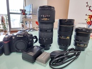Nikon D90 DSLR 相機 + Nikkor 12-24mm F.4, Nikkor 24-70mm F2.8, Nikkor 80-200mm F2.8 定光圈鏡頭