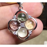 Phantom Quartz 4 Clover leaf Pendant