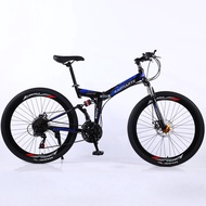 21/24/27/30 speed folding mountain bike 24 and 26 inch bicycle double disc brakes cycling bicycle folding mountain bike