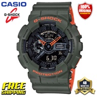 Original G-Shock GA110 Men Sport Watch Japan Quartz Movement Dual Time Display 200M Water Resistant Shockproof and Waterproof World Time LED Auto Light Sports Wrist Watches with 4 Years Warranty GA-110LN-3A (Free Shipping Ready Stock)