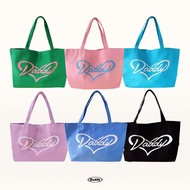 Daddy | Heart Tote Canvas Bag With Embossed Screen Print In A Cute Logo.
