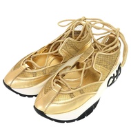 近全新 Jimmy Choo Michigan 繫帶鞋，22 厘米，金色皮革網面運動鞋，貨號 1386 [二手] JIMMY CHOO