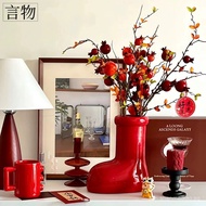 Red Shoes Ceramic Creative Ornaments Desktop Decorations Decoration Vase Storage High-value Gifts Hi
