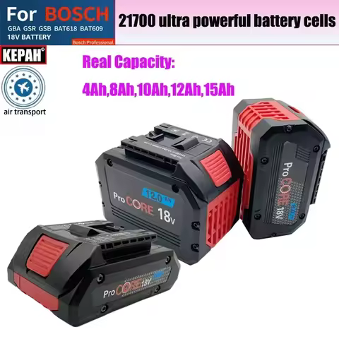 15Ah 12Ah ProCORE replacement battery, for Bosch 18V cordless tools BAT609 BAT618 GBA18V 21700 high 