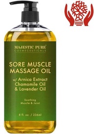 Skin Majestic - Majestic 純肌肉酸痛按摩油，含薰衣草和洋甘菊精油，236 毫升 (新舊包裝隨機發貨)
