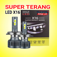 LAMPU LED MOBIL X16 SUPER TERANG H4 H11 H16 H1 H7 H8 H9 HB3 HB4 65 WATT
