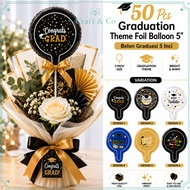 50 Pcs (5 Inci) Belon Graduasi Convocation / Foil Balloon Convocation Graduation 5 Inches