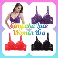 [GROBOC Bra] Seamless Cempaka Lace Women Bra Wire Sporty Bra Full Cup Avon