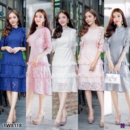 TW8118 Lace Dress With Ruffles