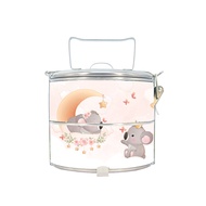 BDARI Stainless Steel Tiffin Carrier 2-Tier Food Container (10cm) [Free Add Name] Mangkuk Tingkat