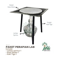 Paket Pemanas Laboratorium l Lampu + Kawat Kasa + Kaki Tiga Tebal