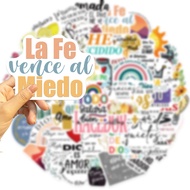 50pcs Spanish Bible Verse Waterproof Stickers for Notebook Tumbler Christian Sticker for Adults Kids