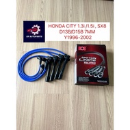 HOS - CAR PLUG WIRE SET / PLUG CABLE SILICONE - HONDA CITY 1.3i /1.5i , SX8 D13B/D15B 7MM Y1996-2002