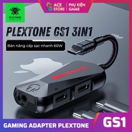 Plextone GS1 Mark 3 3in1 60W Charging Adapter – Type-C + Type-C + 3.5mm