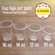 SILVER Gelas Cup Plastik pp 1oz 12oz 14oz 16oz 22ml Juice Kopi Teh Pop