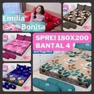 Emilia By Bonita Bed Sheet King Size 180x200 B4 - 4 Pillows Bedsheet King Size