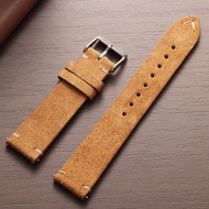 Vintage Suede สายนาฬิกาหนังแท้ 14mm16mm 18 มม.20 มม.22 มม.Quick Release สําหรับผู้ชายผู้หญิงสายรัดข้