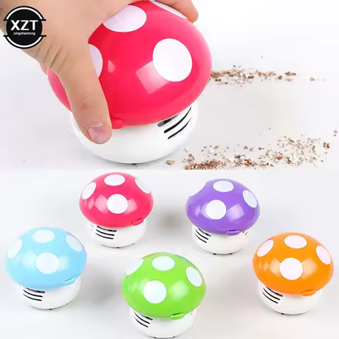 Handheld Mini Desktop Vacuum Cleaner Mushroom Shape Cleaner Desk Cleaner Eraser Dust Paper Dust Swee