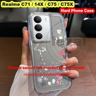 Trường hợp Realme C71 C 71 C75 c75x 14x trường hợp vỏ lưng chống sốc hoa cứng