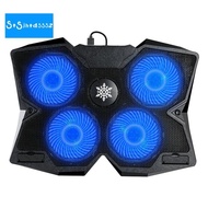 【stsjhtdsss2.sg】Cooling Fan Stand Mat Quiet Laptop Cool Pad Blue LED USB Notebook Cooler with 4 Fans for Laptop Notebook