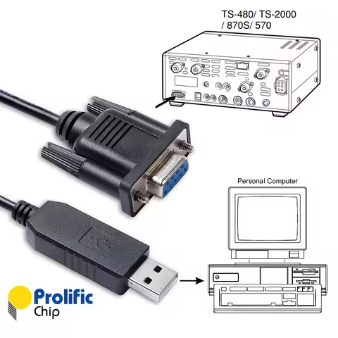 Prolific PL2303 USB Radio Programming Cable for Kenwood TS-2000 TS-480HX TS-480SAT TS-590S TS-590SG