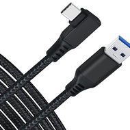DTech Link Cable Compatible with Oculus Quest 2, 3M USB A to USB C 3.0 Cord Nylon Braided 90 Degree 
