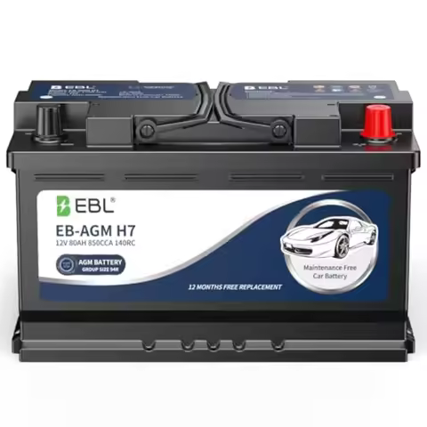BCI Group 94 Car Battery 12V 80Ah H7 AGM Battery High Power 850CCA 140RC Maintenance-Free Leakproof 