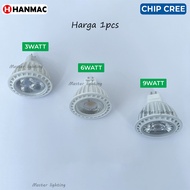 Halogen led lamp 3W 6W 9W 12V 24V spotlight 24 degrees chip cree warm white 2700K 3000K mr16 G4 G5.3