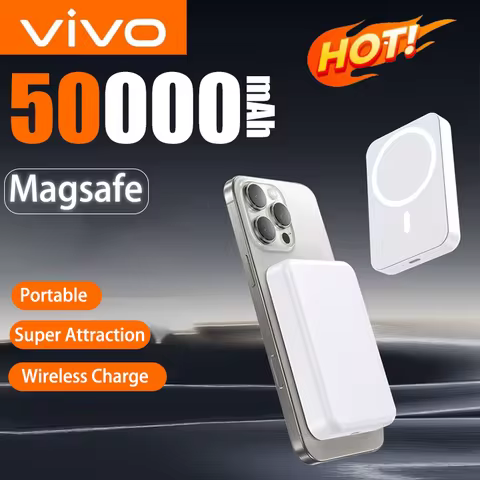VIVO 500000mAh Capacity Magnetic Wireless Power Bank External Portable Battery Pack For iphone Samsu