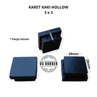 Karet Kaki Hollow 3x3 Padat Karet Kaki Meja Kursi Rak Besi Hollow