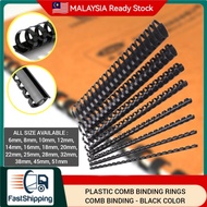 (Box) Binding Comb | Plastic Comb Binding Rings | Binding Comb Ring | Comb Binding - Black Color