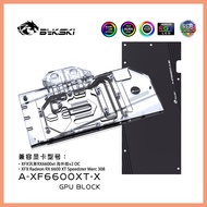Bykski GPU Water Block for XFX Radeon RX 6600 XT Speedster Merc 308 Graphics Card/Full Cover Copper 