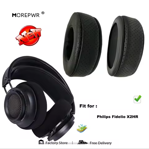 Morepwr New Upgrade Replacement Ear Pads for Philips Fidelio X2HR Headset Parts Leather Cushion Velv